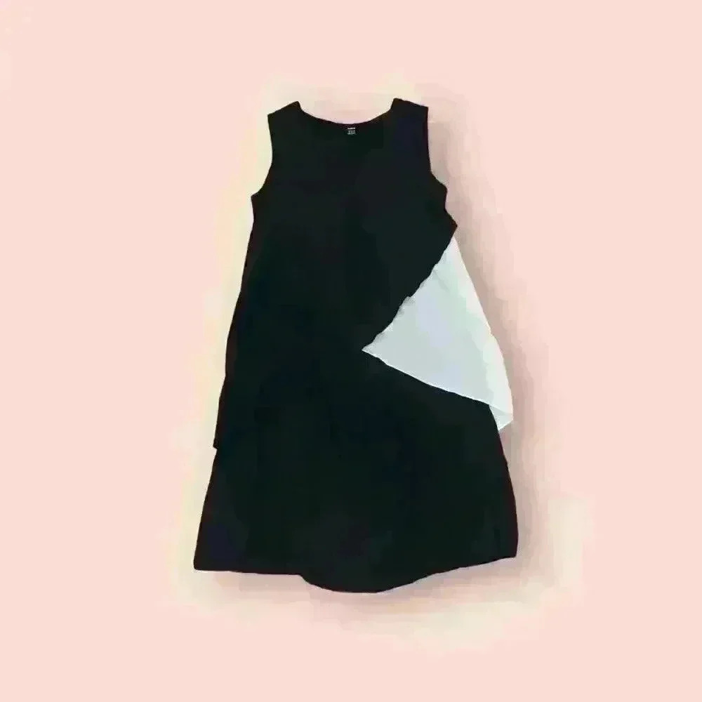 Women's M Black Asymmetrical Choker Neck Sleeveless Blouse Top - Picture 3 of 7